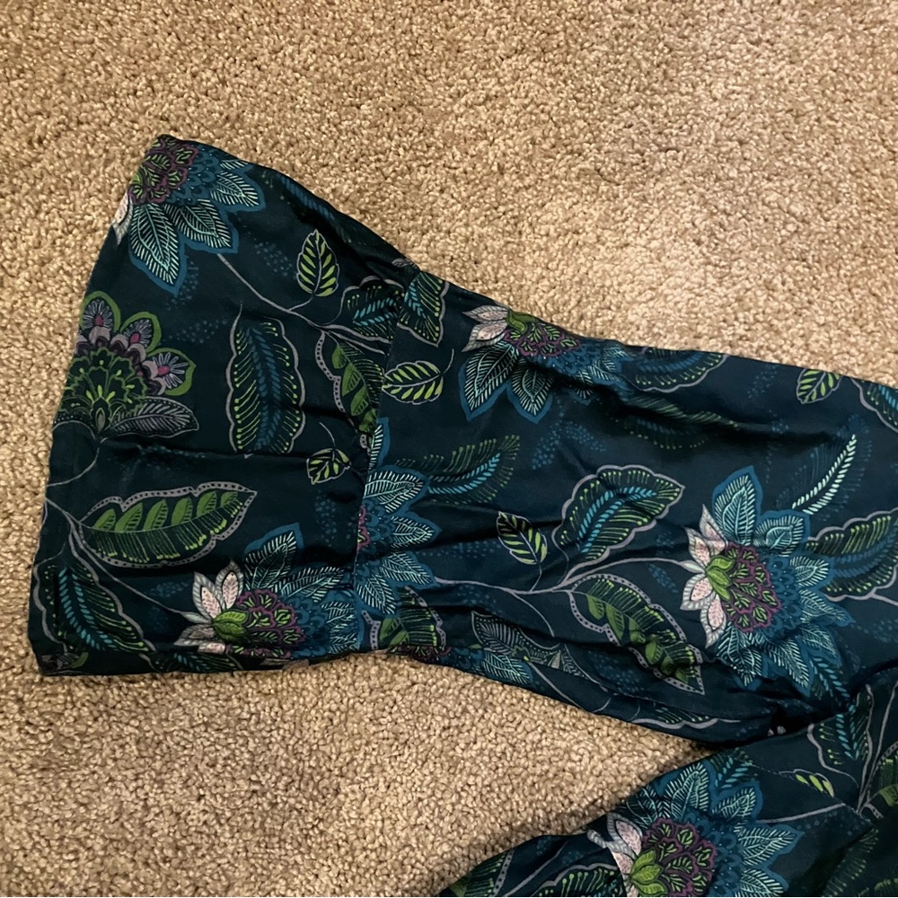 J. Jill Dark Teal Floral Maxi Dress - Picture 5 of 9